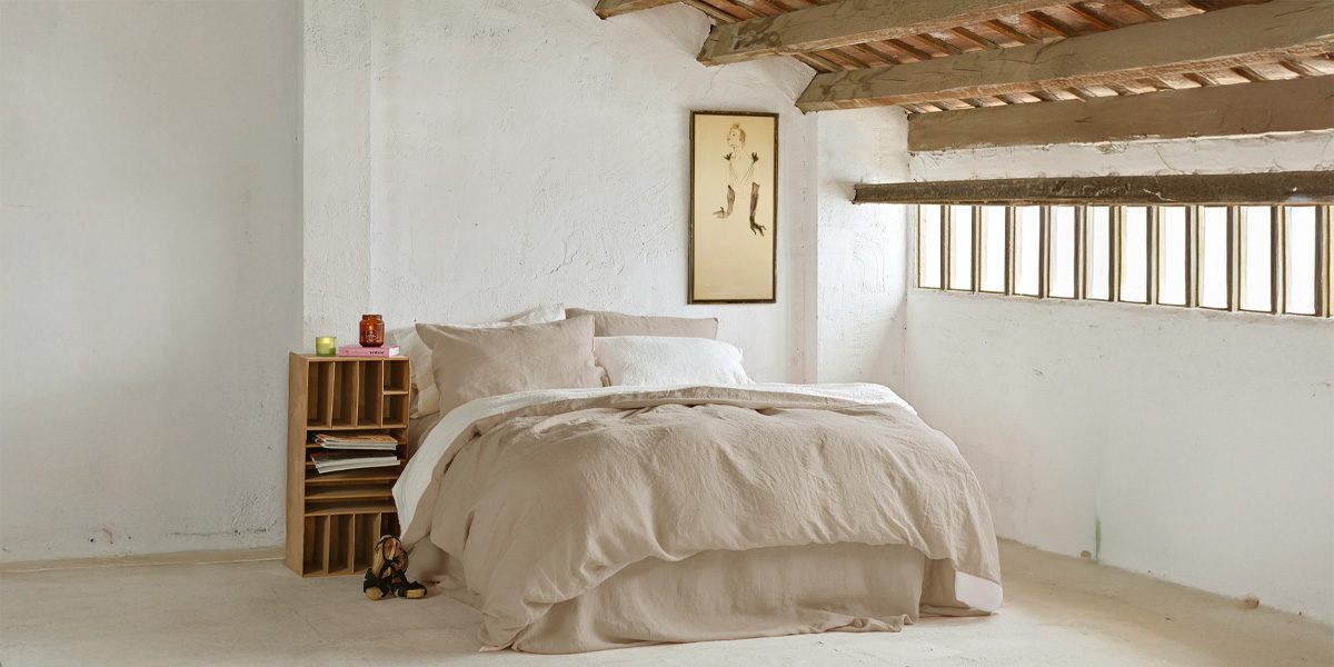 dormitorio con lino
